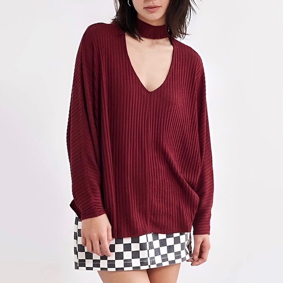 Urban Outfitters Sky Open Mock-Neck Sweater - Picture 1 of 9